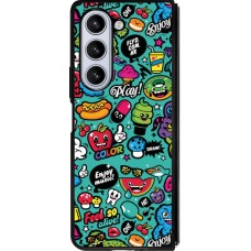 Samsung Galaxy Z Fold5 Case Hülle - Silikon schwarz Cartoons old school