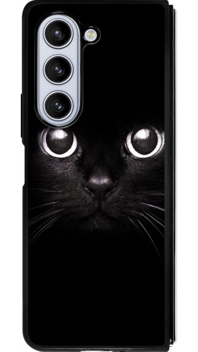 Samsung Galaxy Z Fold5 Case Hülle - Silikon schwarz Cat eyes