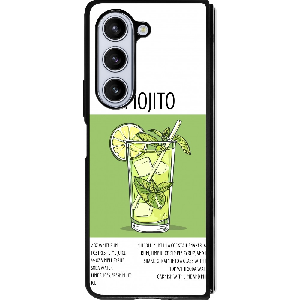 Samsung Galaxy Z Fold5 Case Hülle - Silikon schwarz Cocktail Rezept Mojito