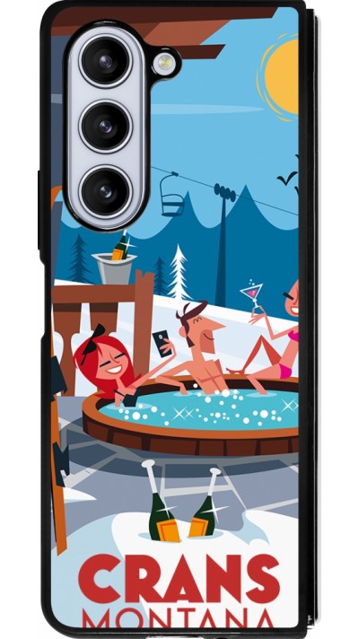 Samsung Galaxy Z Fold5 Case Hülle - Silikon schwarz Crans-Montana Mountain Jacuzzi