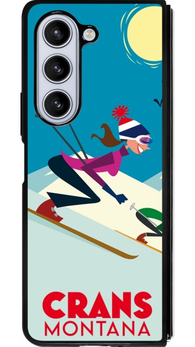 Samsung Galaxy Z Fold5 Case Hülle - Silikon schwarz Crans-Montana Ski Downhill