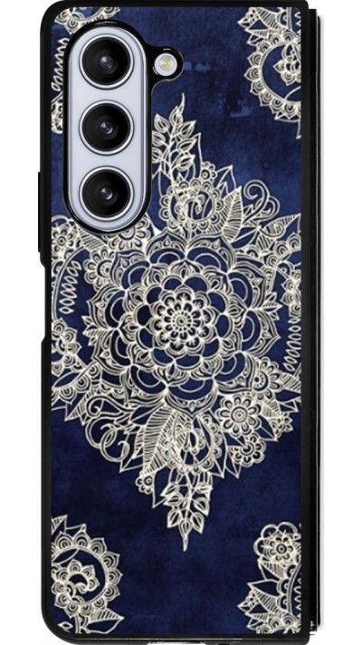 Samsung Galaxy Z Fold5 Case Hülle - Silikon schwarz Cream Flower Moroccan