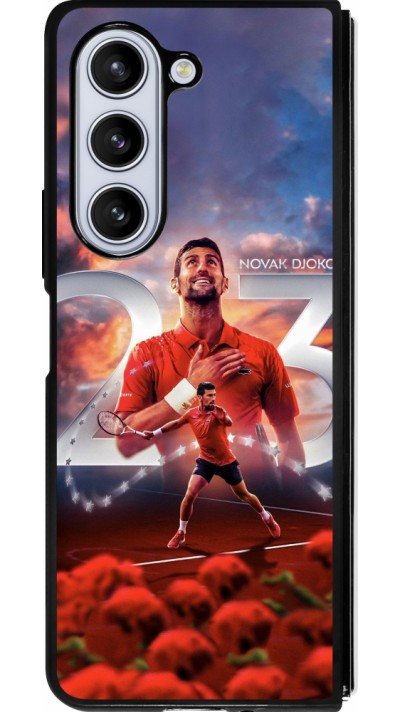 Samsung Galaxy Z Fold5 Case Hülle - Silikon schwarz Djokovic 23 Grand Slam