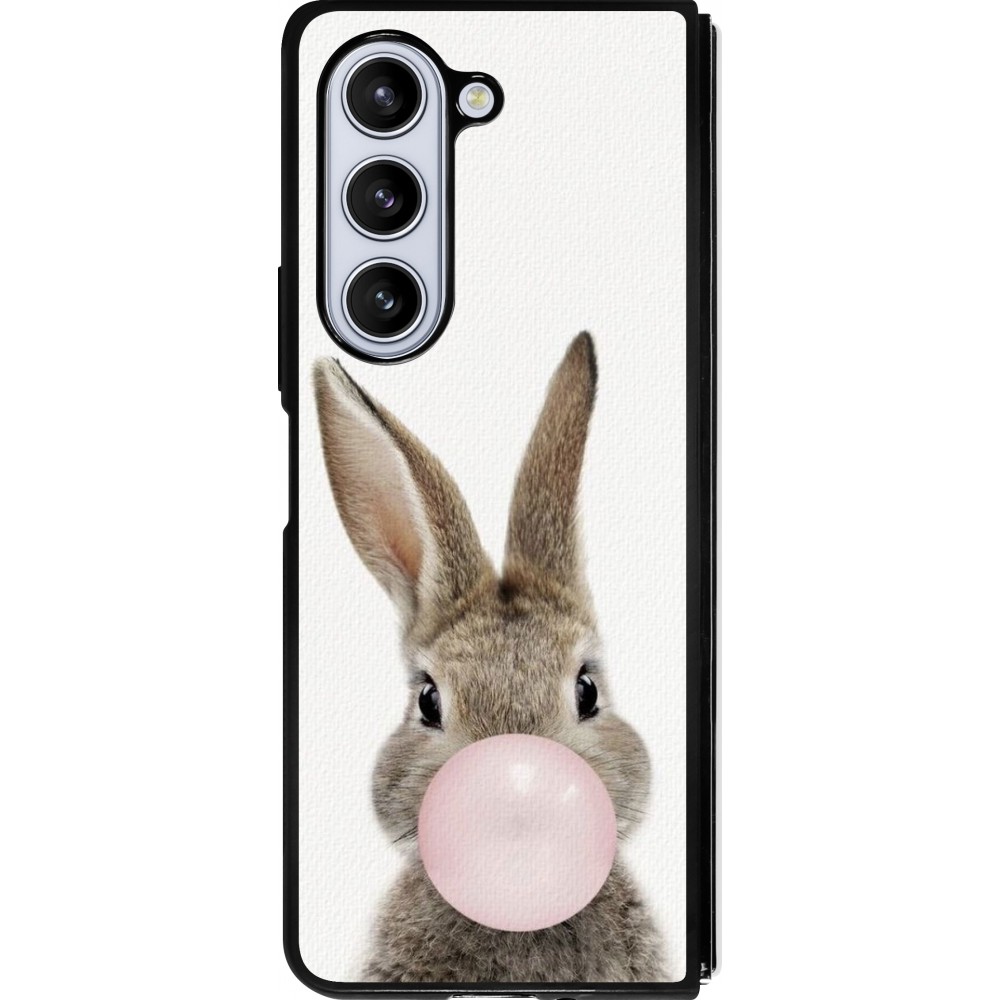 Samsung Galaxy Z Fold5 Case Hülle - Silikon schwarz Easter 2023 bubble gum bunny