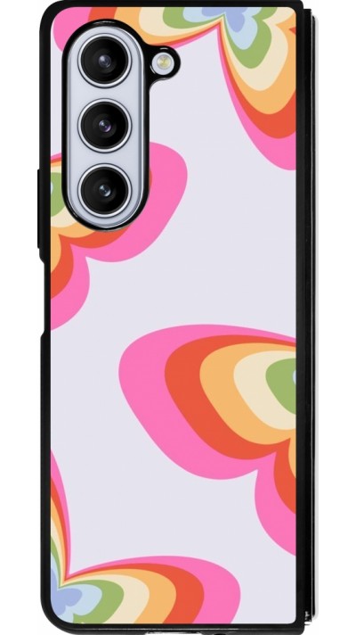 Samsung Galaxy Z Fold5 Case Hülle - Silikon schwarz Easter 2024 rainbow butterflies