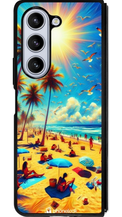 Samsung Galaxy Z Fold5 Case Hülle - Silikon schwarz Sommer Paradies Farbe