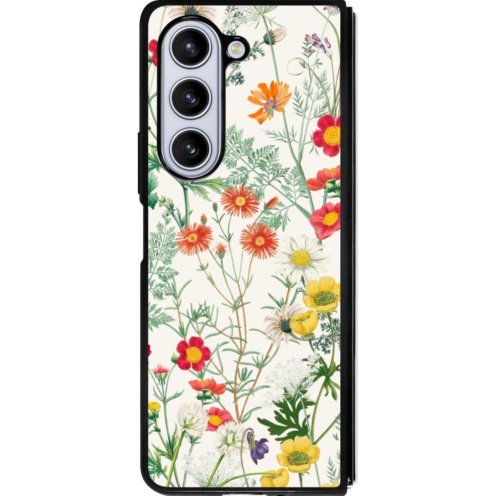 Samsung Galaxy Z Fold5 Case Hülle - Silikon schwarz Flora Botanical Wildlife