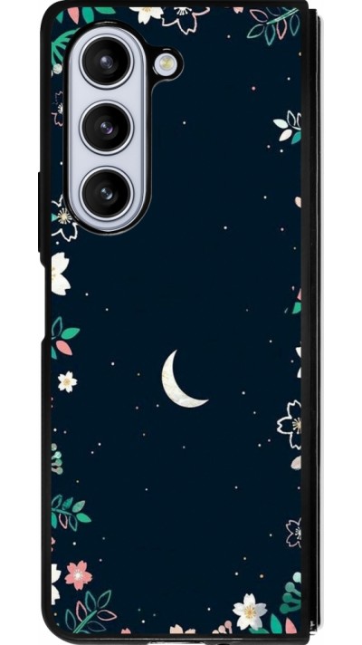 Samsung Galaxy Z Fold5 Case Hülle - Silikon schwarz Flowers space