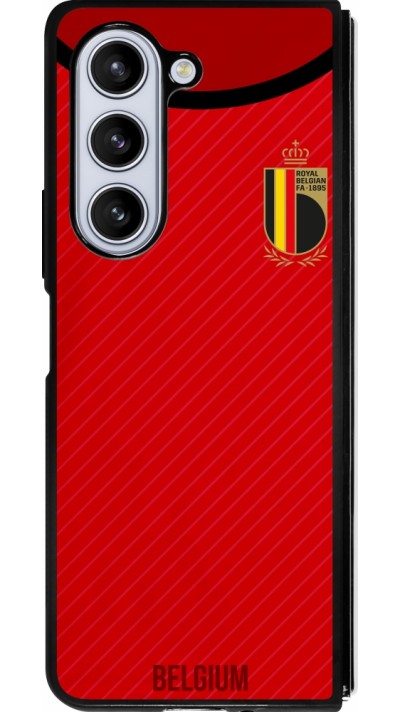 Samsung Galaxy Z Fold5 Case Hülle - Silikon schwarz Belgien 2022 personalisierbares Fußballtrikot