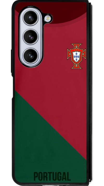 Samsung Galaxy Z Fold5 Case Hülle - Silikon schwarz Fussballtrikot Portugal2022