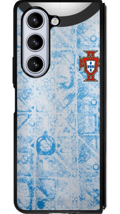 Samsung Galaxy Z Fold5 Case Hülle - Silikon schwarz Portugal Away personalisierbares Fussballtrikot