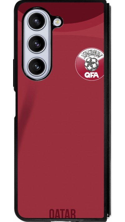 Samsung Galaxy Z Fold5 Case Hülle - Silikon schwarz Katar 2022 personalisierbares Fussballtrikot