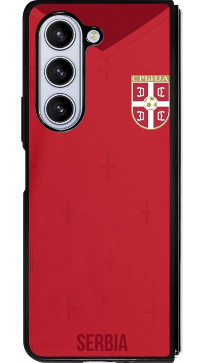 Samsung Galaxy Z Fold5 Case Hülle - Silikon schwarz Serbien 2022 personalisierbares Fussballtrikot