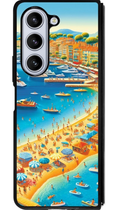 Samsung Galaxy Z Fold5 Case Hülle - Silikon schwarz French Riviera People