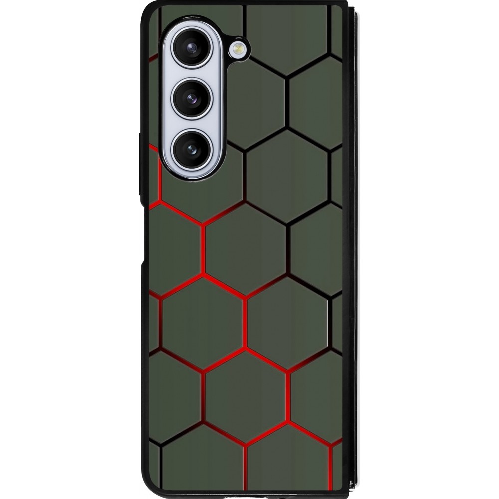 Samsung Galaxy Z Fold5 Case Hülle - Silikon schwarz Geometric Line red