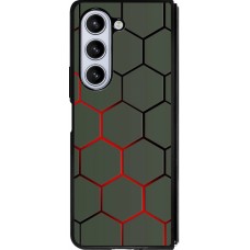 Samsung Galaxy Z Fold5 Case Hülle - Silikon schwarz Geometric Line red