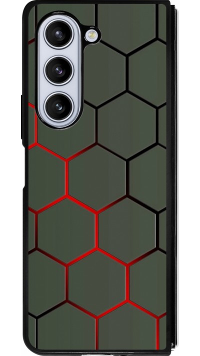 Samsung Galaxy Z Fold5 Case Hülle - Silikon schwarz Geometric Line red