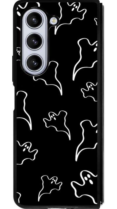 Samsung Galaxy Z Fold5 Case Hülle - Silikon schwarz Halloween 2024 black and white ghosts