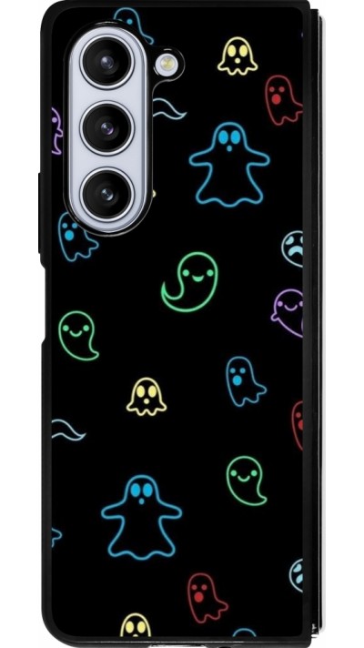 Samsung Galaxy Z Fold5 Case Hülle - Silikon schwarz Halloween 2024 colorful ghosts