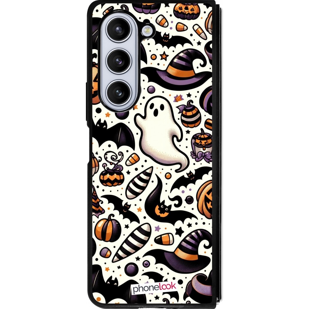 Samsung Galaxy Z Fold5 Case Hülle - Silikon schwarz Halloween 2024 Niedliches Muster