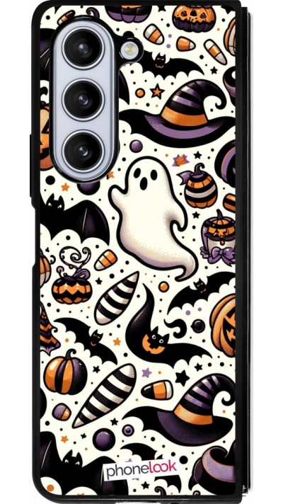 Samsung Galaxy Z Fold5 Case Hülle - Silikon schwarz Halloween 2024 Niedliches Muster