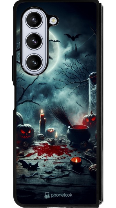 Samsung Galaxy Z Fold5 Case Hülle - Silikon schwarz Halloween 2024 Dunkler Mond