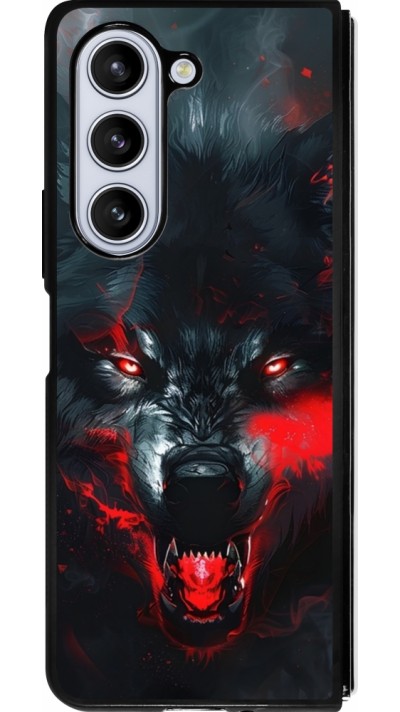 Samsung Galaxy Z Fold5 Case Hülle - Silikon schwarz Halloween 2024 mad werewolf