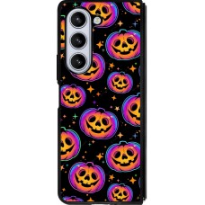 Samsung Galaxy Z Fold5 Case Hülle - Silikon schwarz Halloween 2024 rainbow pumpkins