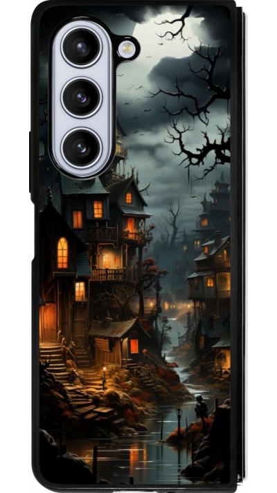 Samsung Galaxy Z Fold5 Case Hülle - Silikon schwarz Halloween 2024 scary town