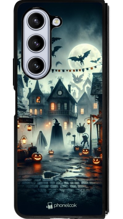 Samsung Galaxy Z Fold5 Case Hülle - Silikon schwarz Halloween Spukstadt