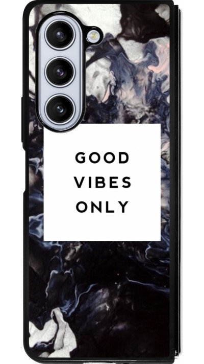 Samsung Galaxy Z Fold5 Case Hülle - Silikon schwarz Marble Good Vibes Only