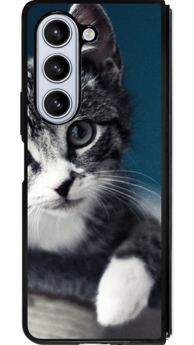 Samsung Galaxy Z Fold5 Case Hülle - Silikon schwarz Meow 23