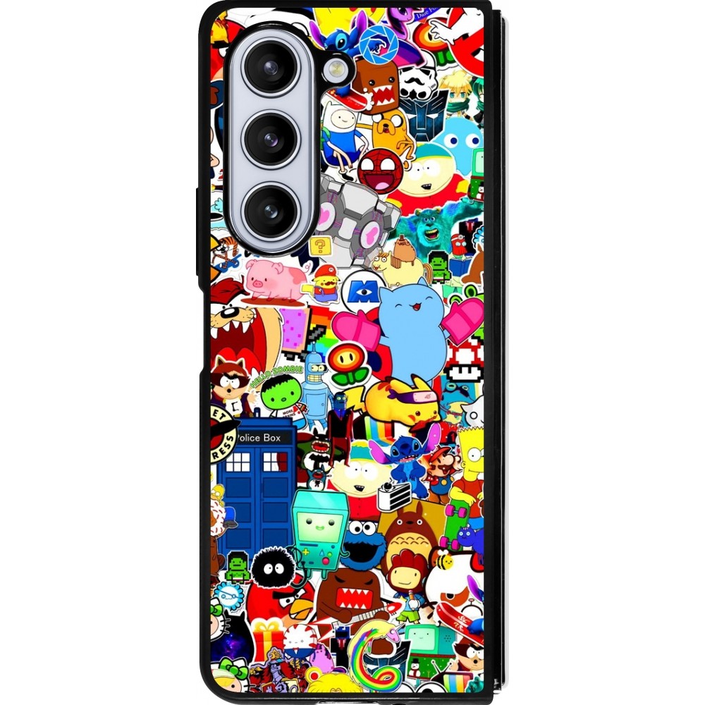 Samsung Galaxy Z Fold5 Case Hülle - Silikon schwarz Mixed cartoons