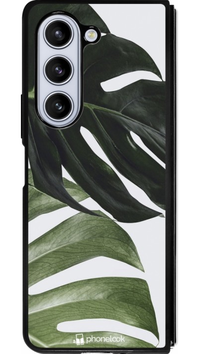 Samsung Galaxy Z Fold5 Case Hülle - Silikon schwarz Monstera Plant