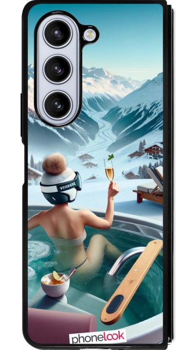 Samsung Galaxy Z Fold5 Case Hülle - Silikon schwarz Berg Glamour Whirlpool