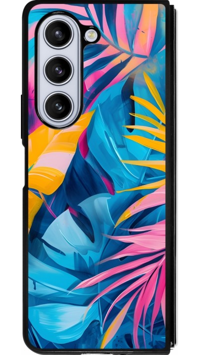 Samsung Galaxy Z Fold5 Case Hülle - Silikon schwarz Palms Blue