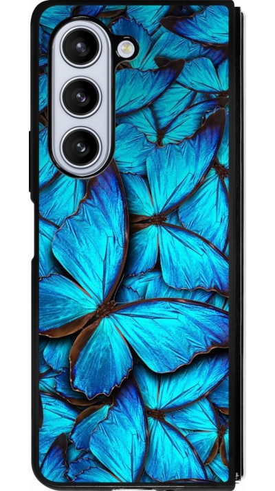 Samsung Galaxy Z Fold5 Case Hülle - Silikon schwarz Papillon bleu