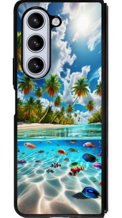 Samsung Galaxy Z Fold5 Case Hülle - Silikon schwarz Strandparadies