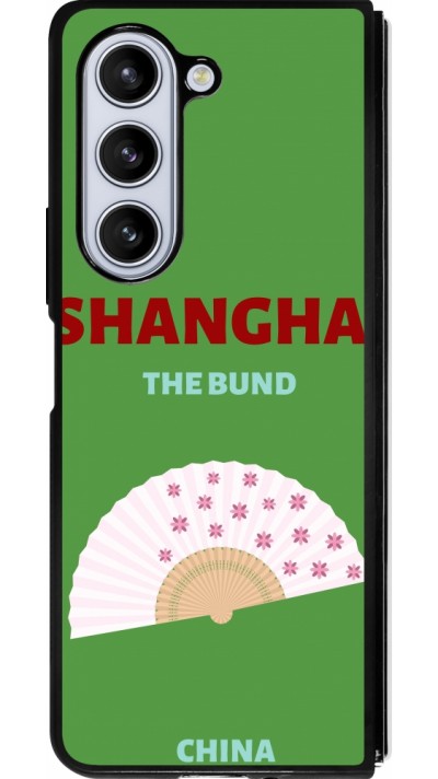 Samsung Galaxy Z Fold5 Case Hülle - Silikon schwarz Pop Summer Destination Shanghai