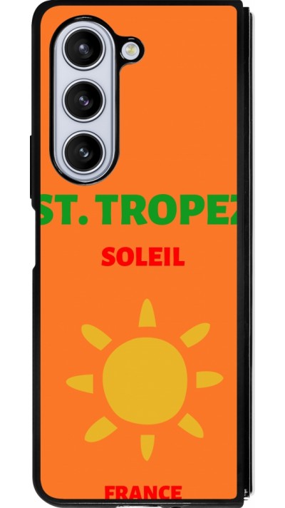 Samsung Galaxy Z Fold5 Case Hülle - Silikon schwarz Pop Summer Destination St-Tropez