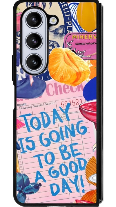 Samsung Galaxy Z Fold5 Case Hülle - Silikon schwarz Preppy Today is Going to be a good day