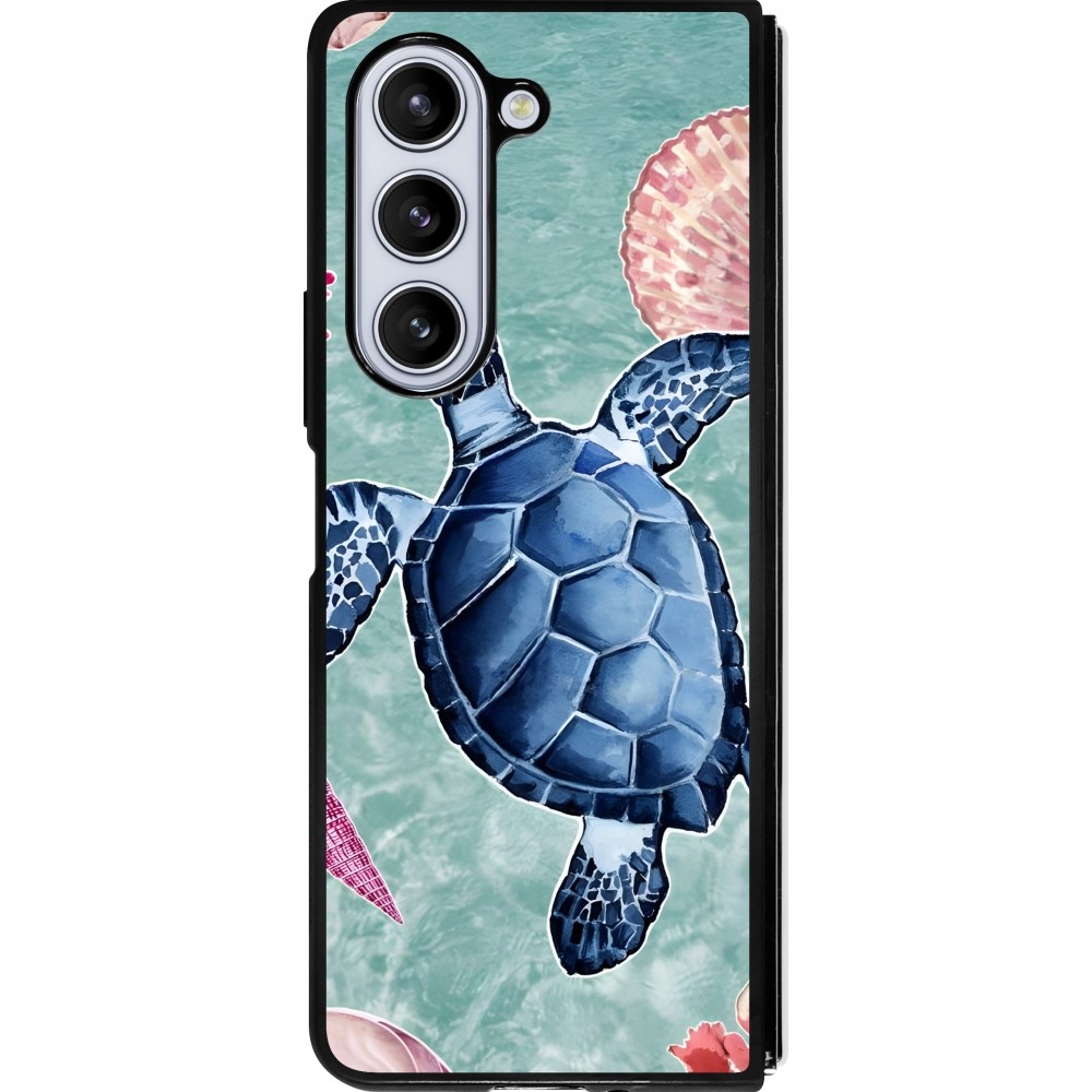 Samsung Galaxy Z Fold5 Case Hülle - Silikon schwarz Preppy Turtle