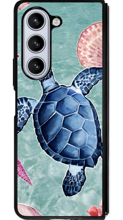 Samsung Galaxy Z Fold5 Case Hülle - Silikon schwarz Preppy Turtle