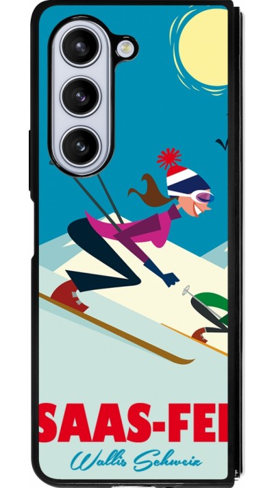 Samsung Galaxy Z Fold5 Case Hülle - Silikon schwarz Saas-Fee Ski Downhill