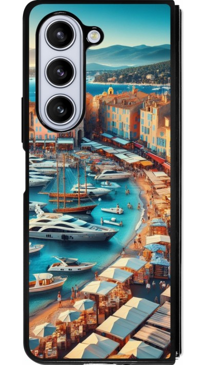 Samsung Galaxy Z Fold5 Case Hülle - Silikon schwarz Saint-Tropez Strand