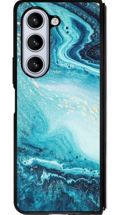 Samsung Galaxy Z Fold5 Case Hülle - Silikon schwarz Sea Foam Blue