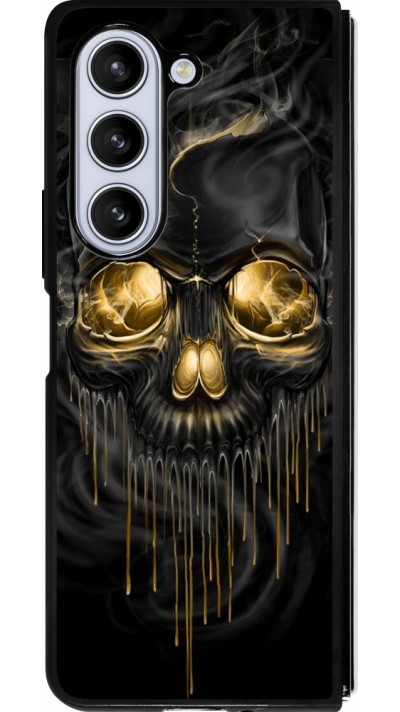 Samsung Galaxy Z Fold5 Case Hülle - Silikon schwarz Skull 02