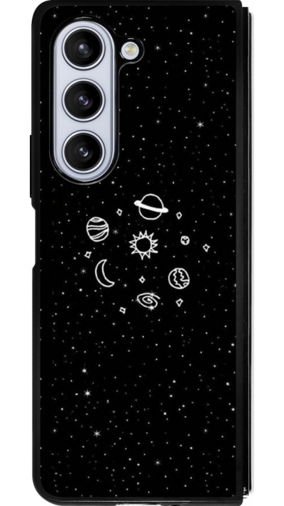 Samsung Galaxy Z Fold5 Case Hülle - Silikon schwarz Space Doodle