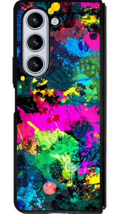 Samsung Galaxy Z Fold5 Case Hülle - Silikon schwarz Splash paint