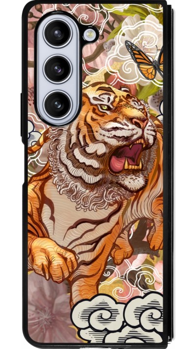 Samsung Galaxy Z Fold5 Case Hülle - Silikon schwarz Spring 23 japanese tiger